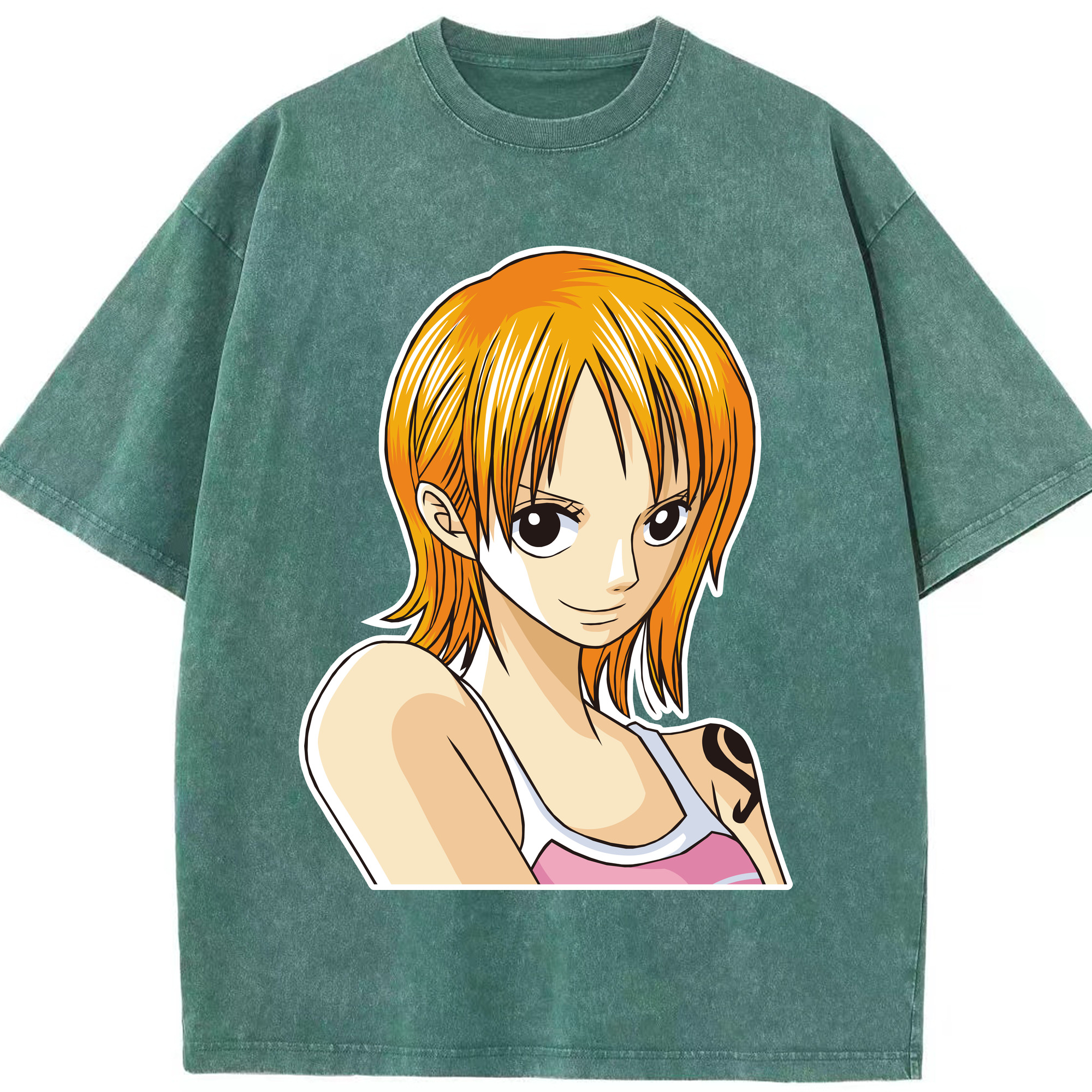 ワンピース ナミ ONE PIECE Nami 綿100% ヴィンテージ風 半袖Tシャツ（フロントプリント）